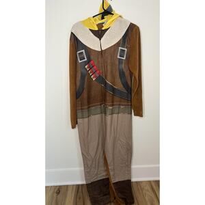 Fortnight Mens Small‎ Raptor Full Zip Pajama Costume Video Game